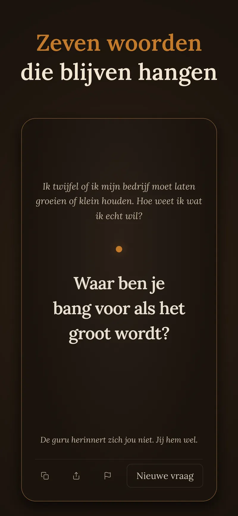 App-scherm: Zeven woorden die blijven hangen