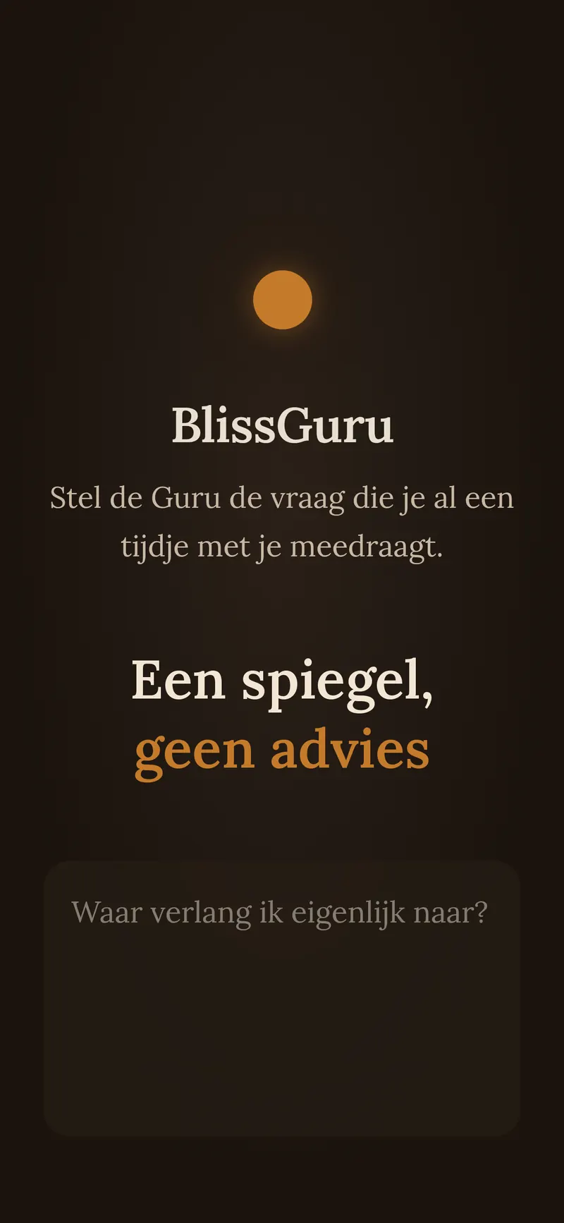App-scherm: Een spiegel, geen advies